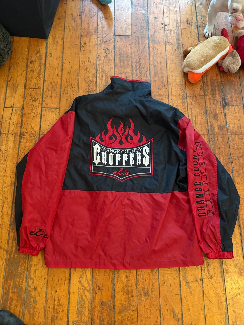 Vintage y2k 90s Orange County Shoppers Spell Out Logo Windbreaker Jacket Large